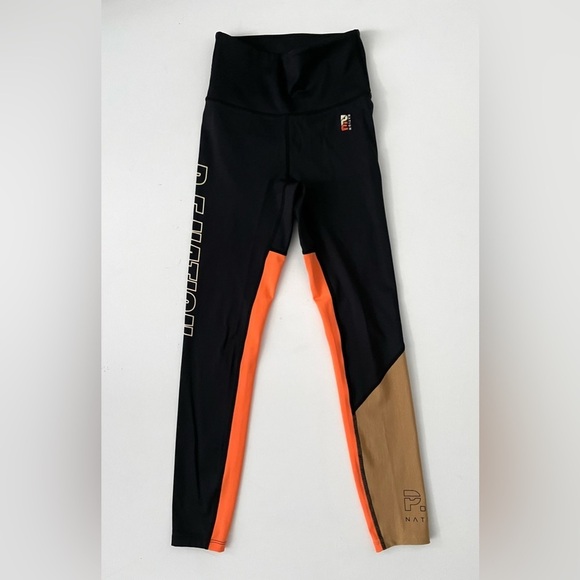 P.E Nation COMEBACK LEGGING IN BLACK ORANGE GOLD COLOR BLOCK XS - Picture 2 of 9